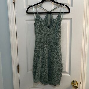 Blue green mini dress